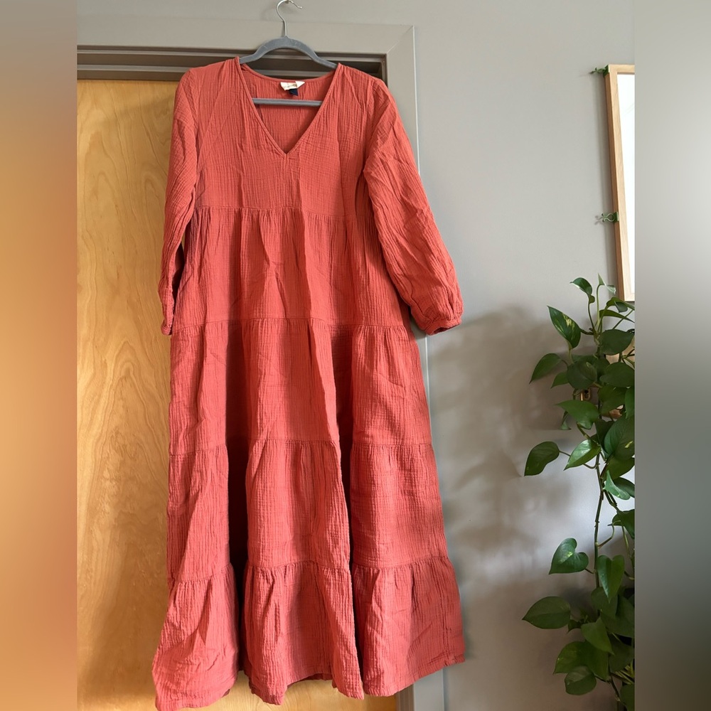 Target orange tier dress szS